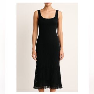House of Harlow 1960 Black Textured Midi Dress